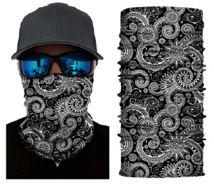 Face Cover Black Swirls