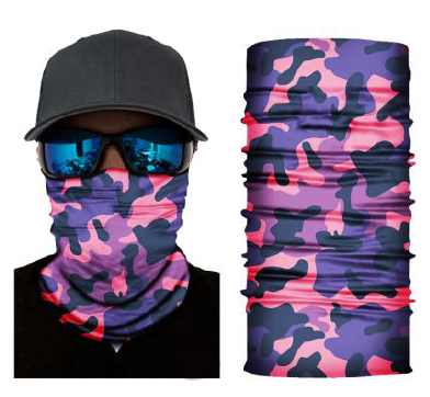 Face Cover Pink Purple Camo